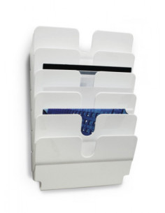 DISPENSADOR PARED FLEXIPLUS 6 COMPARTIMENTOS A4 HORIZONZAL BLANCO DURABLE 1700014011