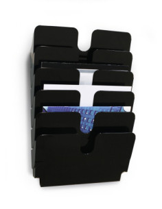 DISPENSADOR PARED FLEXIPLUS 6 COMPARTIMENTOS A4 HORIZONZAL NEGRO DURABLE 1700014061