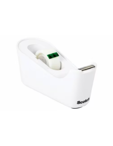 DISPENSADOR PORTARROLLOS C18 DE SOBREMESA COLOR BLANCO CON ROLLO CINTA INVISIBLE 19MM X 33M MAGIC C18-W SCOTH 7012754546