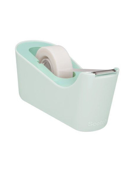 DISPENSADOR PORTARROLLOS C18 DE SOBREMESA COLOR MENTA CON ROLLO CINTA INVISIBLE 19MM X 33M MAGIC C18-M SCOTH 7100180400