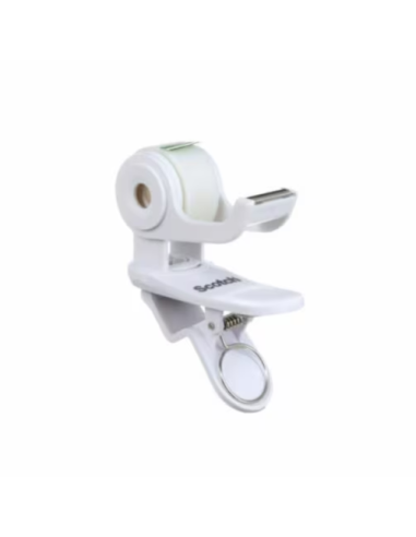 DISPENSADOR PORTARROLLOS CLIP&TWIST C19 BLANCO CON ROLLO CINTA INVISIBLE 19MM X 8