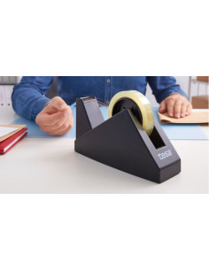 DISPENSADOR SOBREMESA EASY CUT ECONOMY PARA ROOLLOS DE 66M. NEGRO TESA 57431-00000-02 2