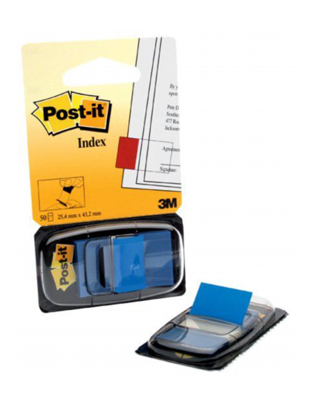 PACK 12 DISPENSADORES DE 50 UNIDADES INDEX AZUL (25.4X43.1) POST-IT 3M6802