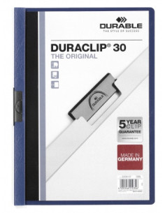 DOSSIER CON CLIP 30 H A4 AZUL OSCURO DURABLE 2200-07