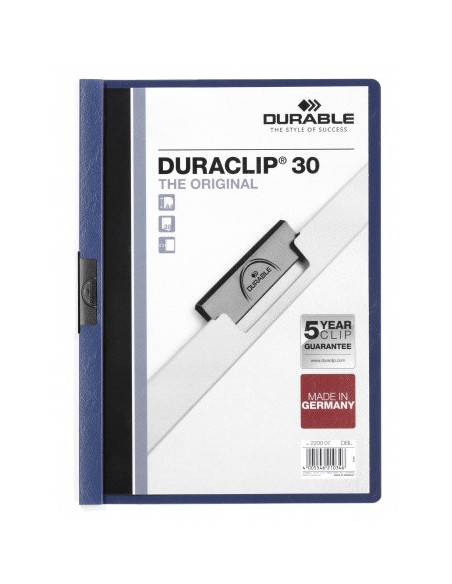 DOSSIER CON CLIP 30 H A4 AZUL OSCURO DURABLE 2200-07