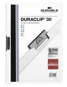DOSSIER CON CLIP 30 H A4 BLANCO DURABLE 2200-02