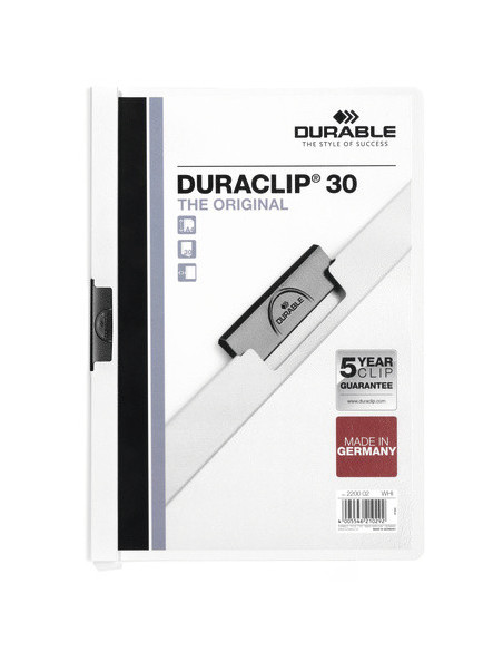 DOSSIER CON CLIP 30 H A4 BLANCO DURABLE 2200-02