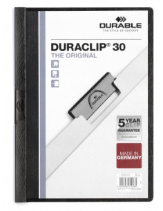 DOSSIER CON CLIP 30 H A4 NEGRO DURABLE 2200-01