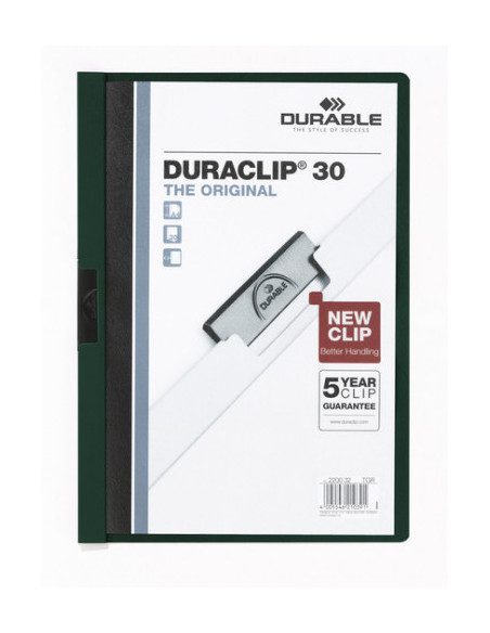 DOSSIER CON CLIP 30 H A4 VERDE DURABLE 2200-32