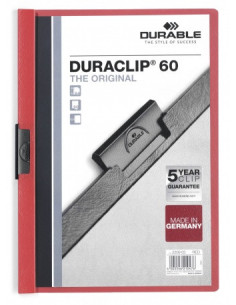 DOSSIER CON CLIP 60 H A4 ROJO DURABLE 2209-03