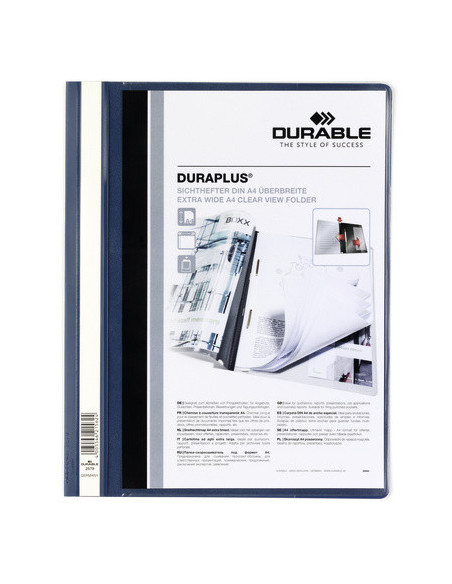 DOSSIER FASTENER DURAPLUS A4 PVC AZUL OSCURO DURABLE 2579-07