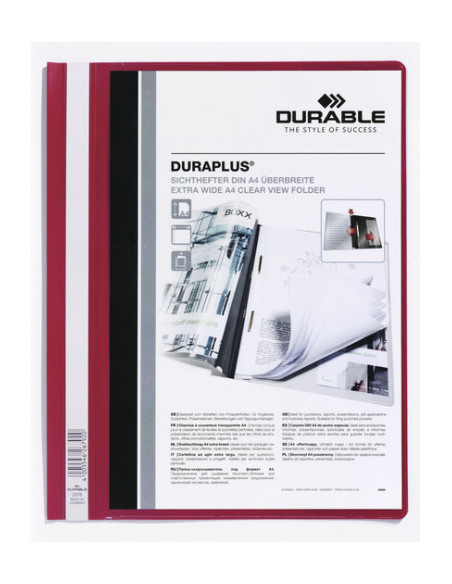 DOSSIER FASTENER DURAPLUS A4 PVC ROJO DURABLE 2579-03