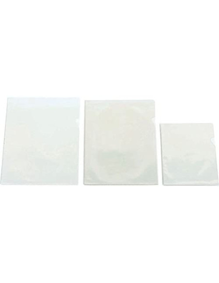 CAJA 50 DOSSIER FORMATO FOLIO  "L" C/UÑERO PVC CRISTAL 150 MICRAS IBERPLAS 24950