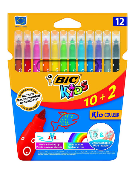 ESTUCHE 10+2 ROTULADORES ULTRALAVABLES KID COULEUR TRAZO 0
