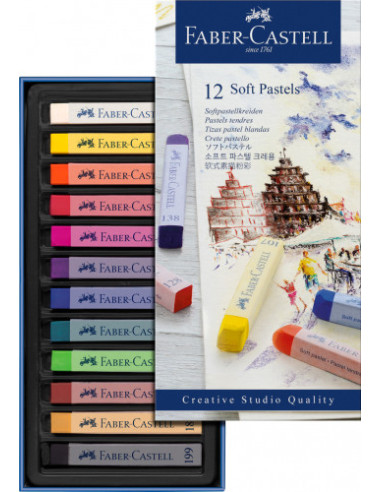 ESTUCHE 12 BARRAS SOFT PASTEL FABER CASTELL 128312