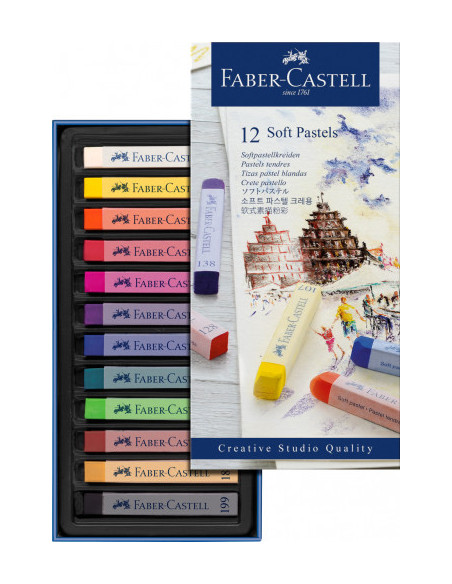ESTUCHE 12 BARRAS SOFT PASTEL FABER CASTELL 128312