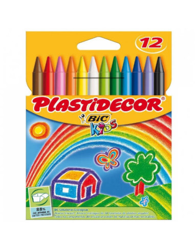 ESTUCHE 12 CERAS DE COLOR QUE NO ENSUCIAN PLASTIDECOR 8757702