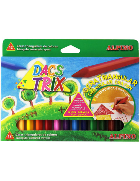 ESTUCHE 12 CERAS TRIANGULARES DACSTRIX DACS DA000125