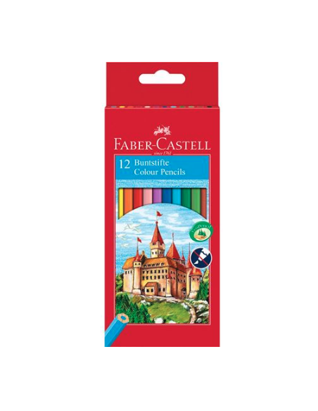 ESTUCHE 12 LAPICES COLORES HEXAGONALES HT FABER CASTELL 120112