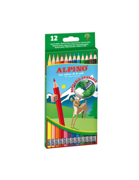 ESTUCHE 12 LÁPICES DE COLORES BORRABLES ALPINO AL013654