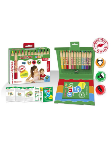 ESTUCHE 12 LÁPICES DE COLORES PARA BEBÉS ALPINO...