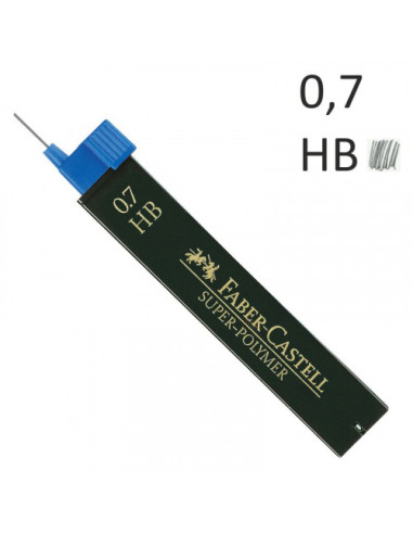 ESTUCHE 12 MINAS 0.7MM SUPER POLIMERAS HB FABER...