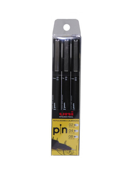 ESTUCHE 3 ROTULADORES CALIBRADOS 2/4/8MM. UNIPIN UNI-BALL 182634338 ESTUCHE 3 ROTULADORES CALIBRADOS 2/4/8MM. UNIPIN UNI-BALL 182634338