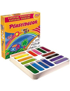 ESTUCHE 352 CERAS DE COLOR CON 16 COLORES DIFERENTES NO ENSUCIAN PLASTIDECOR 8417191