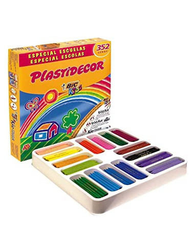 ESTUCHE 352 CERAS DE COLOR CON 16 COLORES DIFERENTES NO ENSUCIAN PLASTIDECOR 8417191