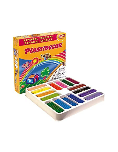 ESTUCHE 352 CERAS DE COLOR CON 16 COLORES DIFERENTES NO ENSUCIAN PLASTIDECOR 8417191