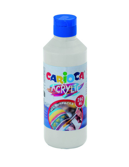 BOTELLA PINTURA ACRILICA 250 ML. BLANCO CARIOCA 40431/01