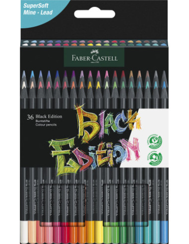 ESTUCHE 36 LÁPICES DE COLORES BLACK EDITION. FABER CASTELL 116436