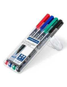 ESTUCHE 4 MARCADORES LUMOCOLOR PERMANENTE PUNTA MEDIA 1MM. SURTIDOS STAEDTLER 317 WP4