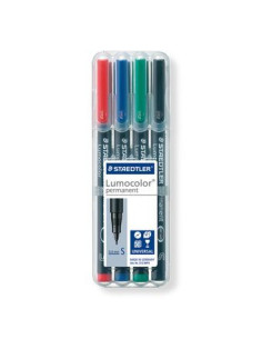 ESTUCHE 4 MARCADORES LUMOCOLOR PERMANENTE PUNTA SUPERFINA 0 2