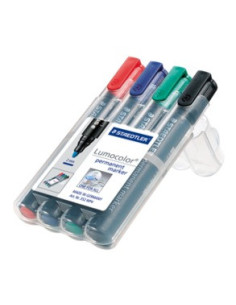 ESTUCHE 4 MARCADORES PERMANENTES LUMOCOLOR 352 TRAZO 2MM. SURTIDOS STAEDTLER 352 WP4