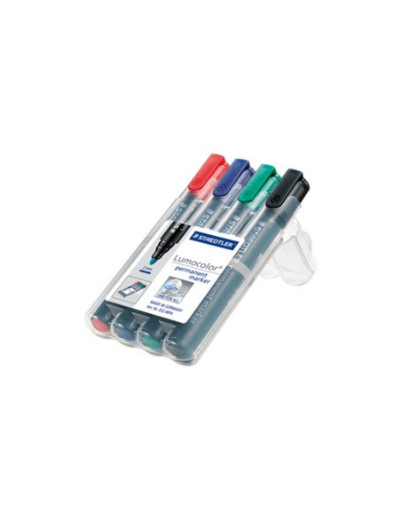 ESTUCHE 4 MARCADORES PERMANENTES LUMOCOLOR 352 TRAZO 2MM. SURTIDOS STAEDTLER 352 WP4