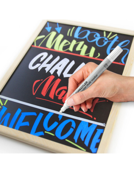 ESTUCHE 4 PIEZAS SURTIDAS ROTULADOR CHALK MARKER LUMOCOLOR 344 TIZA LÍQUIDA STAEDTLER 344 C4