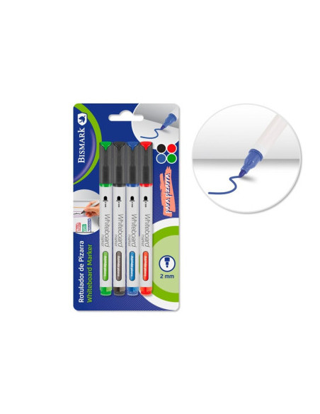 ESTUCHE 4 ROTULADORES PIZARRA P.REDONDA 4 UDS BISMARK 332635