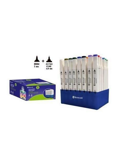 ESTUCHE 48 ROTULADORES DOBLE PUNTA BISMARK 331977