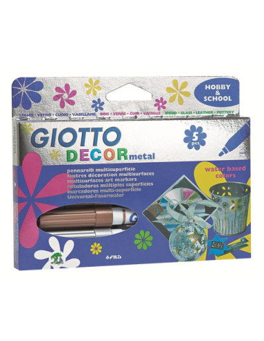 ESTUCHE 5 ROTULADORES DECOR METALLIC GIOTTO F45290000