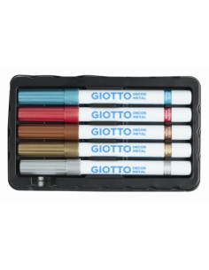 ESTUCHE 5 ROTULADORES DECOR METALLIC GIOTTO F45290000 2