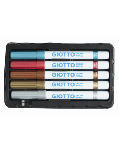 ESTUCHE 5 ROTULADORES DECOR METALLIC GIOTTO F45290000