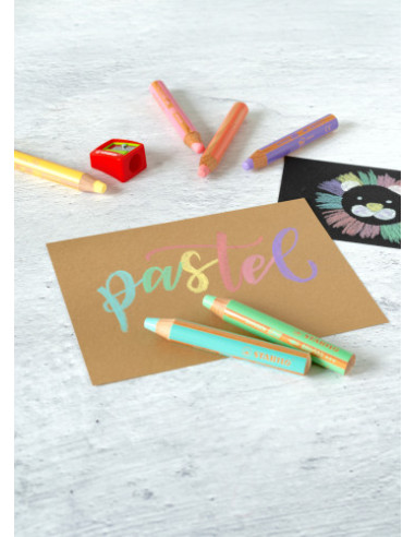 ESTUCHE 6 LAPICES + SACAPUNTAS WOODY 3 COLORES...