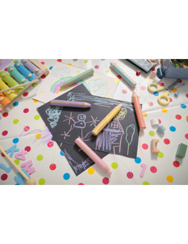 ESTUCHE 6 LAPICES + SACAPUNTAS WOODY 3 COLORES...