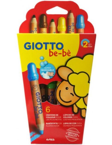 ESTUCHE 6 LÁPICES BE-BÈ SÚPER + SACAPUNTAS. GIOTTO F46960000