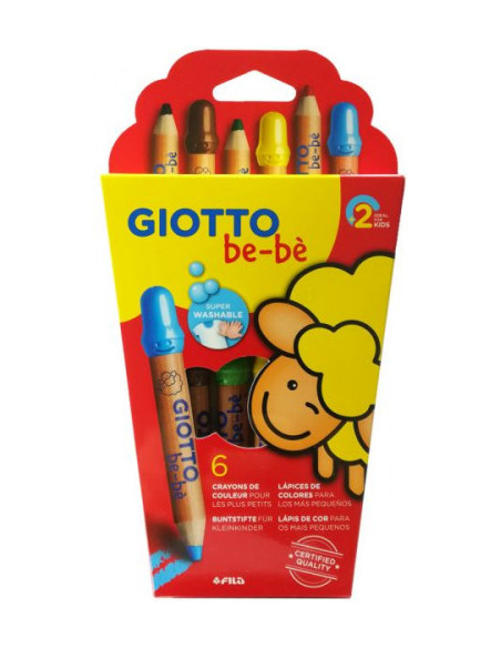 ESTUCHE 6 LÁPICES BE-BÈ SÚPER + SACAPUNTAS. GIOTTO F46960000
