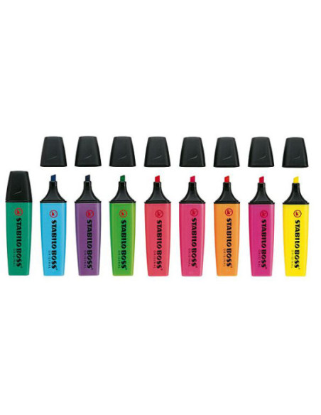 ESTUCHE 8 MARCADORES FLUORESCENTES BOSS TRAZO 2/5MM. SURTIDOS STABILO 70/8