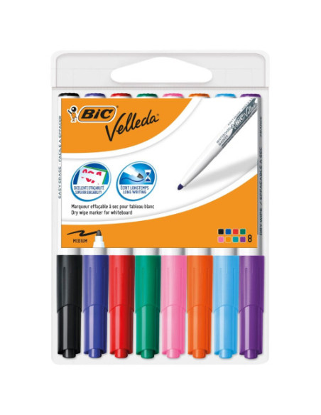 ESTUCHE 8 MARCADORES PARA PIZARRA BLANCA 1741 TINTA A BASE DE ACETONA TRAZO 1
