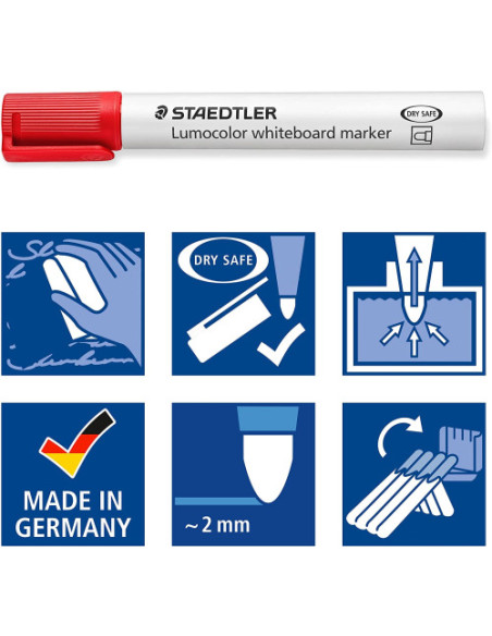 ESTUCHE 8 PZAS LUMOCOLOR WHITEBOARD MARKER 351, SURT. STAEDTLER 351 WP8