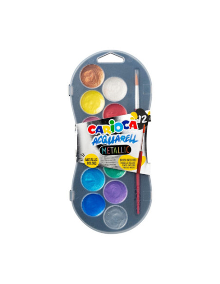 ESTUCHE ACUARELAS METALLIC 12 COLORES CARIOCA 42407
